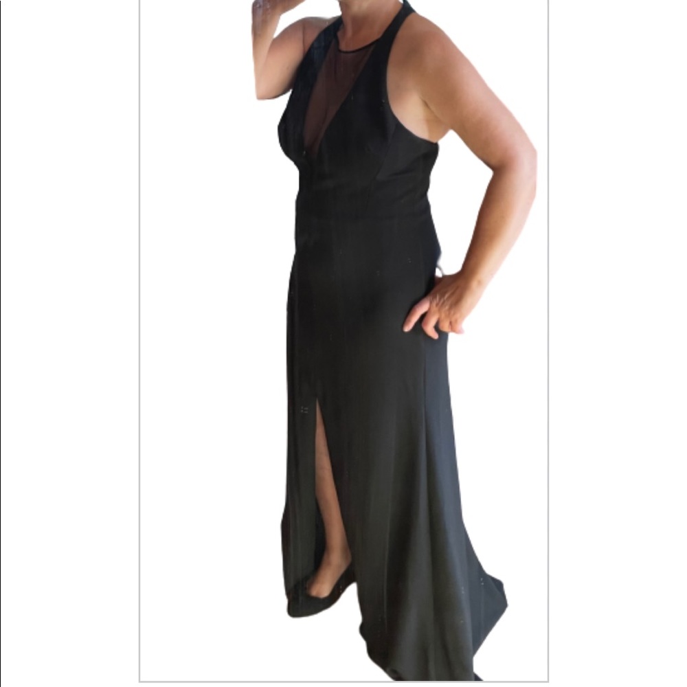 Vera Wang Dress long Black evening dress halter neck